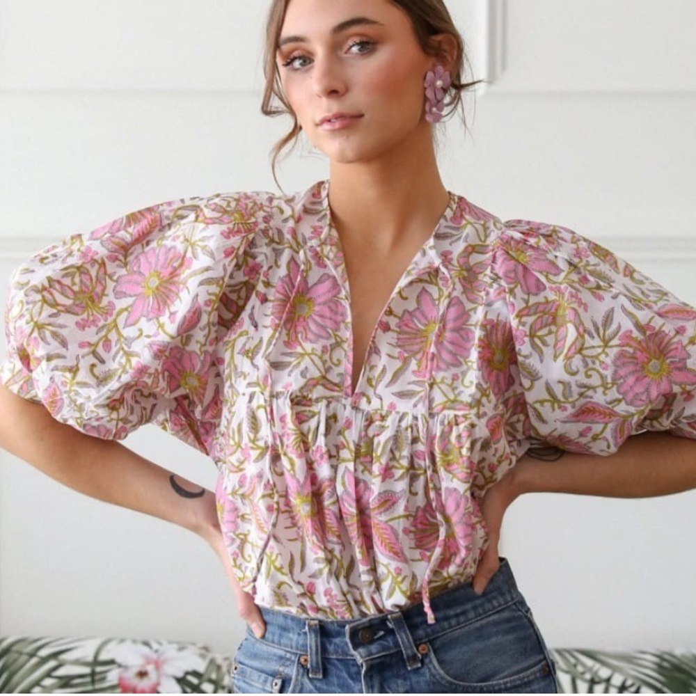 MILLE Thalia Top in Pink Floral